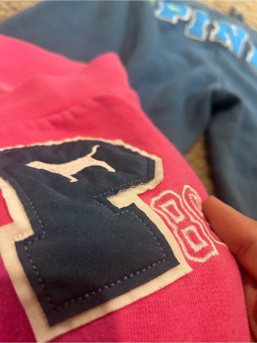 Vintage!!! PINK Victoria's Secret Blue and Pink capri bundle with Dog Patch - Picture 3 of 7